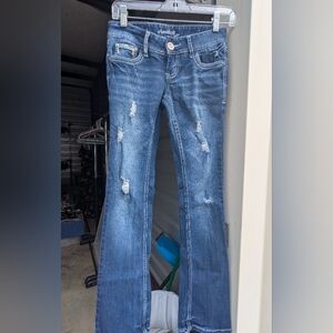 Amethyst Blue Distressed Jeans